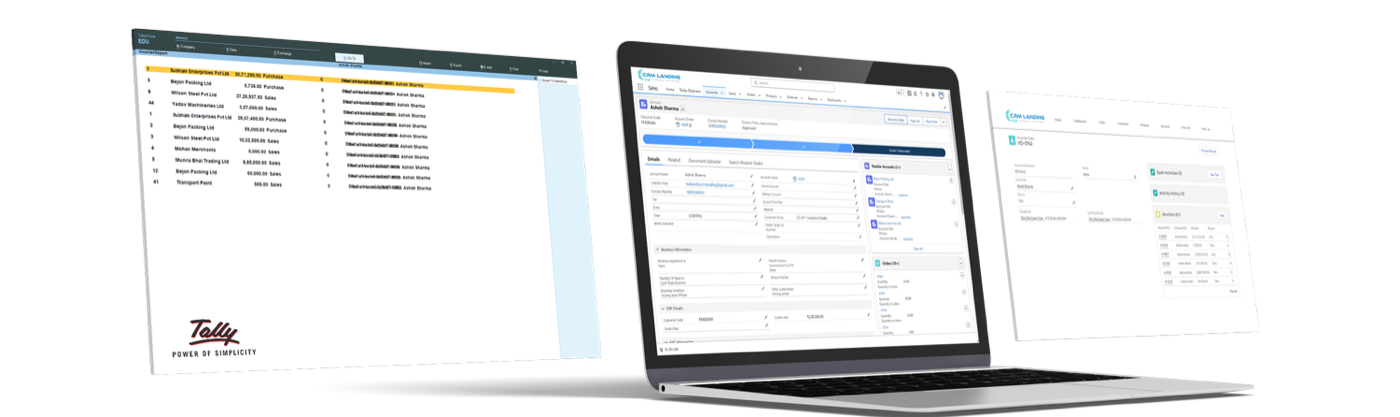Tally voucher report synced with a dealer account and orders in the DMS